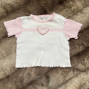 Baby Gear Pink & White Heart Short Sleeve Tee